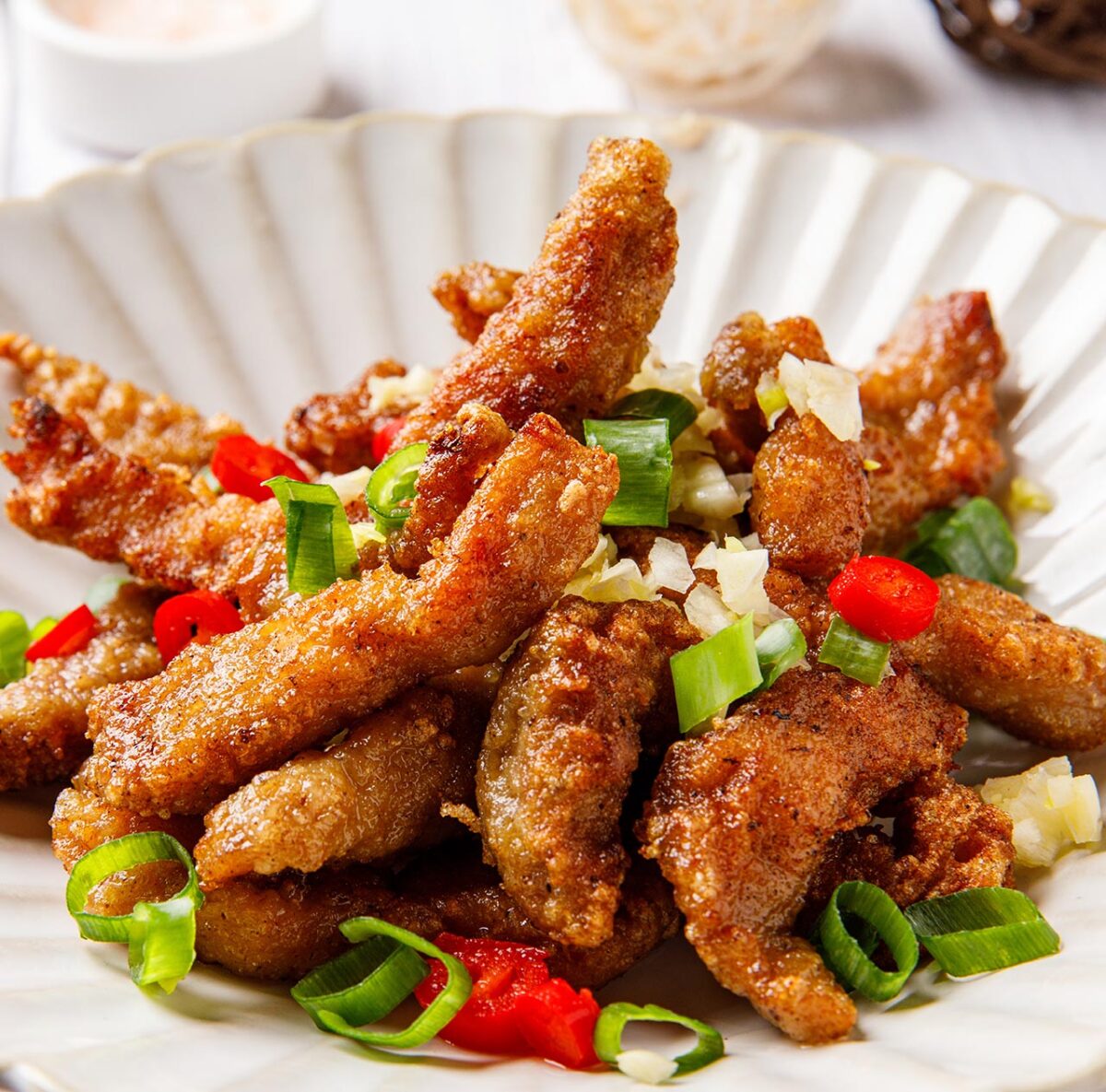 黃金炸赤肉酥(蒜香豬肉條)：圖片 2